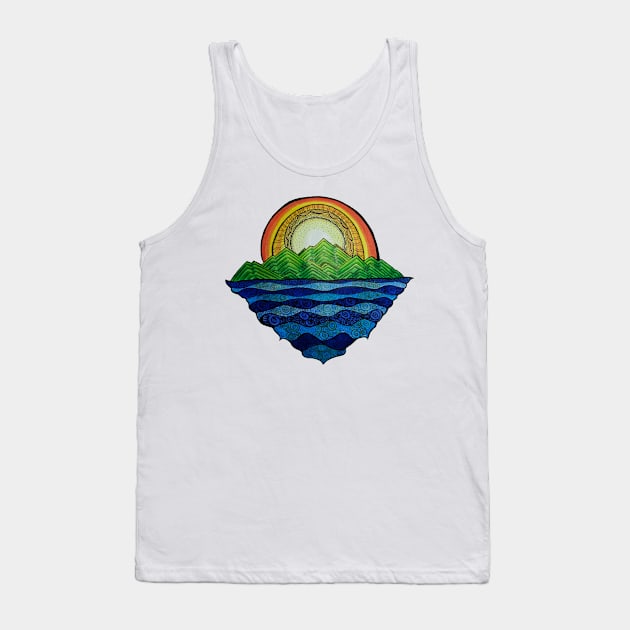 Sun, Mountains, Sea Design Tank Top by PhotoArts